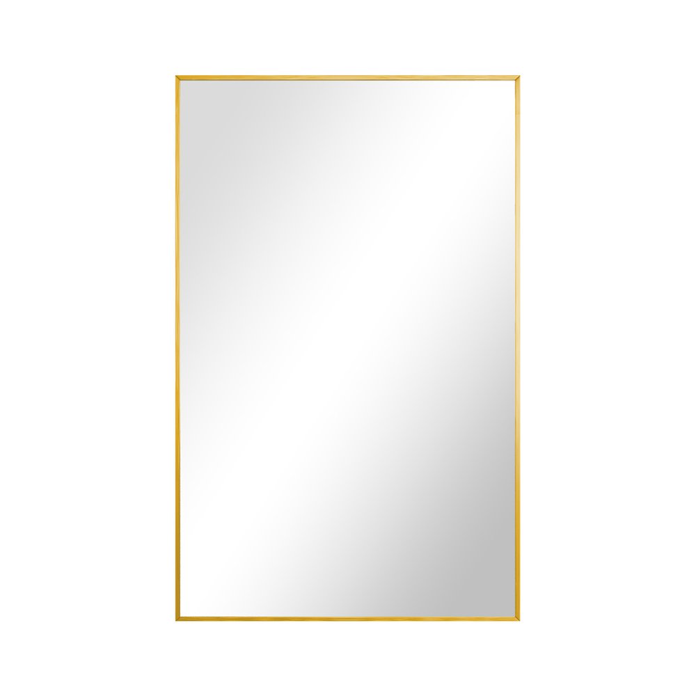 59" Gold Aluminum Leaning Framed Full Length Mirror — view 4