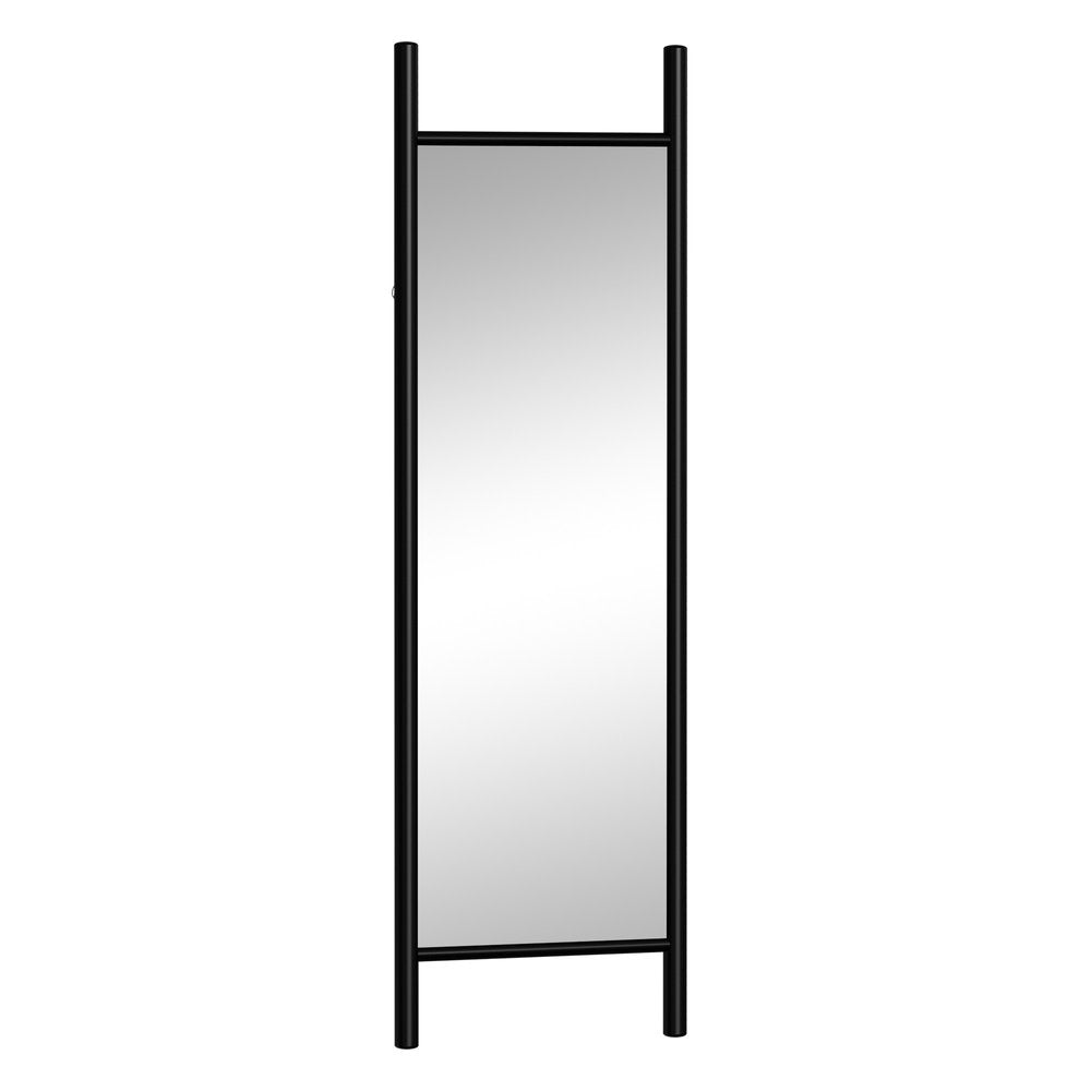 64" Black Wood Leaning Ladder Framed Full Length Mirror HomeRoots