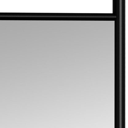 64" Black Wood Leaning Ladder Framed Full Length Mirror HomeRoots
