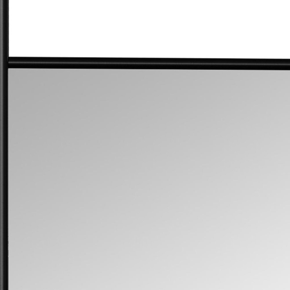 71" Black Wood Leaning Ladder Framed Full Length Mirror HomeRoots