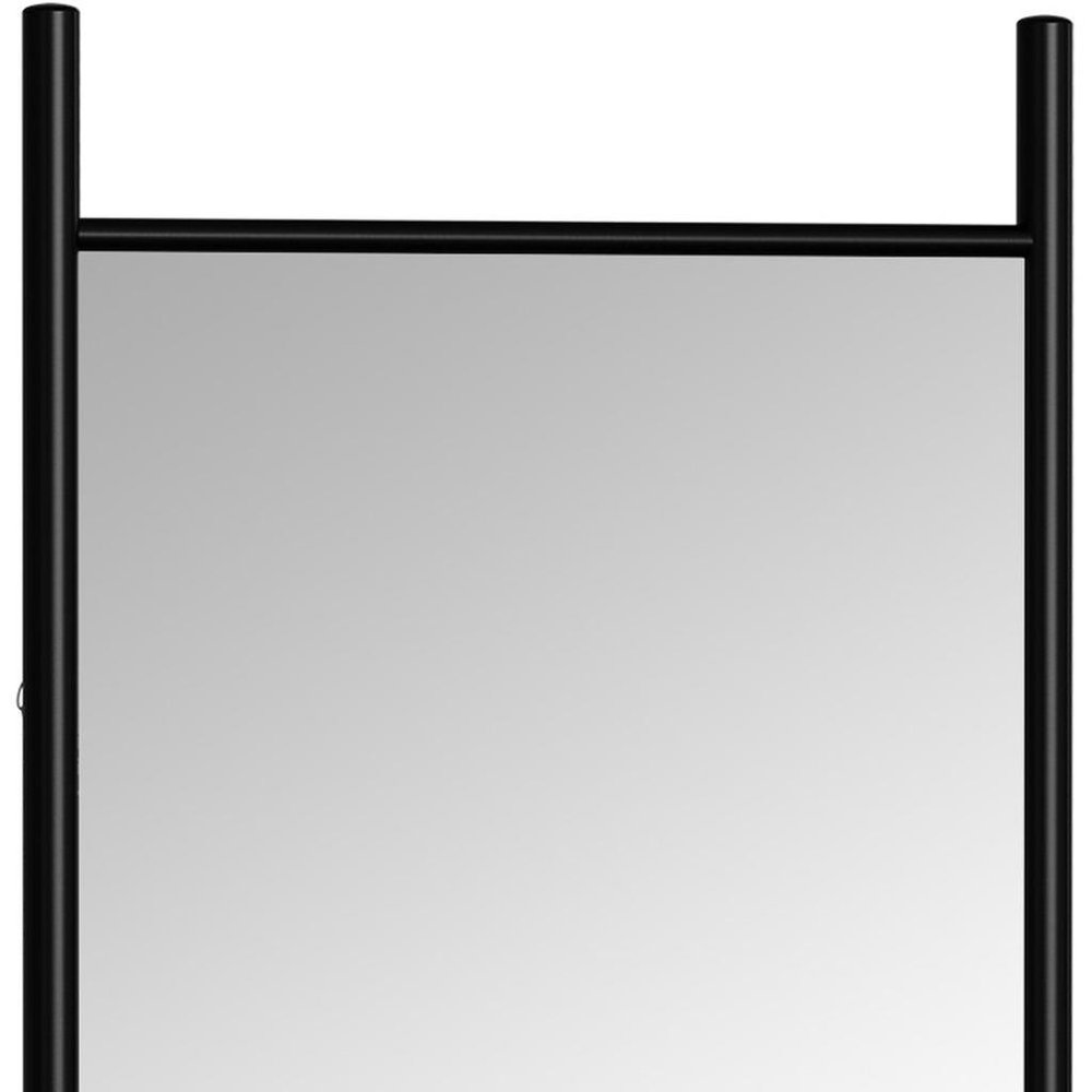 71" Black Wood Leaning Ladder Framed Full Length Mirror HomeRoots