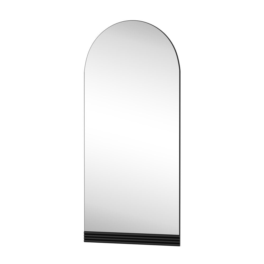 71" Black Wood Arch Wall Mount And Leaning Framed Full Length Mirror — view 1