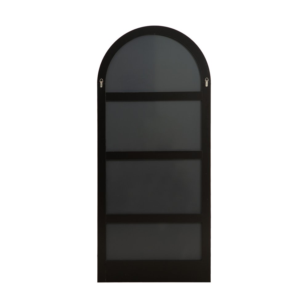 71" Black Wood Arch Wall Mount And Leaning Framed Full Length Mirror — view 2