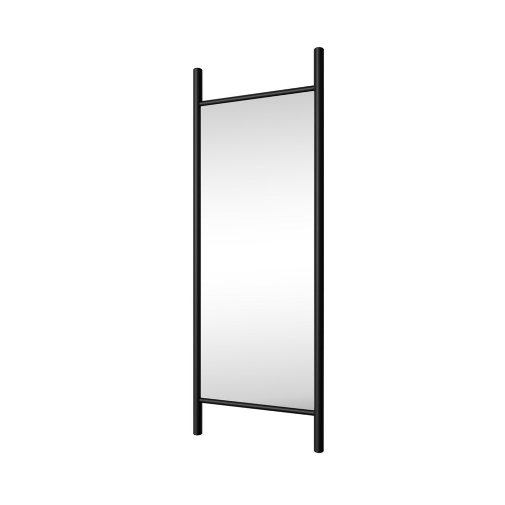63" Black Wood Leaning Ladder Framed Full Length Mirror HomeRoots