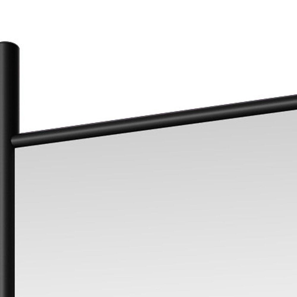 63" Black Wood Leaning Ladder Framed Full Length Mirror HomeRoots