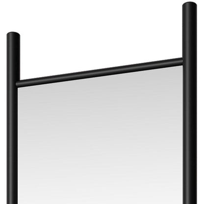 63" Black Wood Leaning Ladder Framed Full Length Mirror HomeRoots