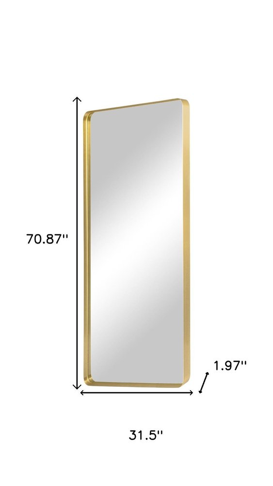 71" Gold Aluminum Leaning Framed Full Length Mirror HomeRoots