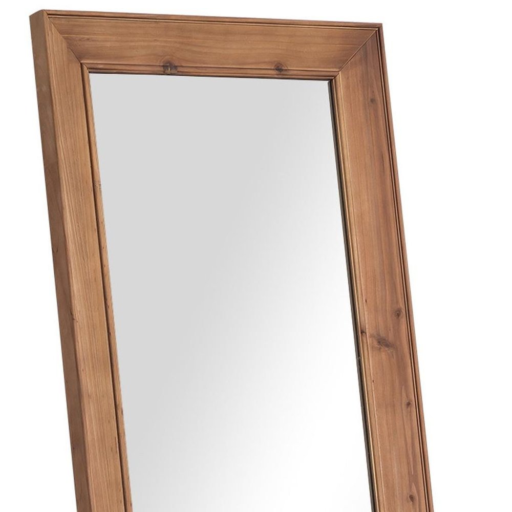 64" Brown Wood Freestanding Or Wall Mounted Framed Full Length Mirror HomeRoots