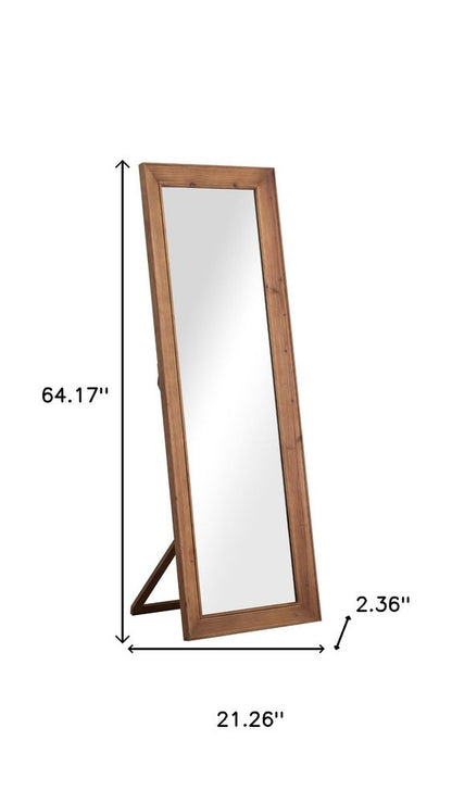64" Brown Wood Freestanding Or Wall Mounted Framed Full Length Mirror HomeRoots
