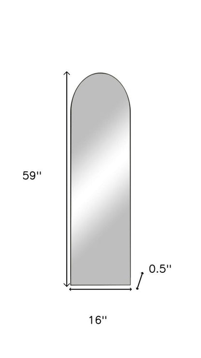 59" Black Aluminum Arch Freestanding Or Wall Mount Framed Full Length Mirror HomeRoots