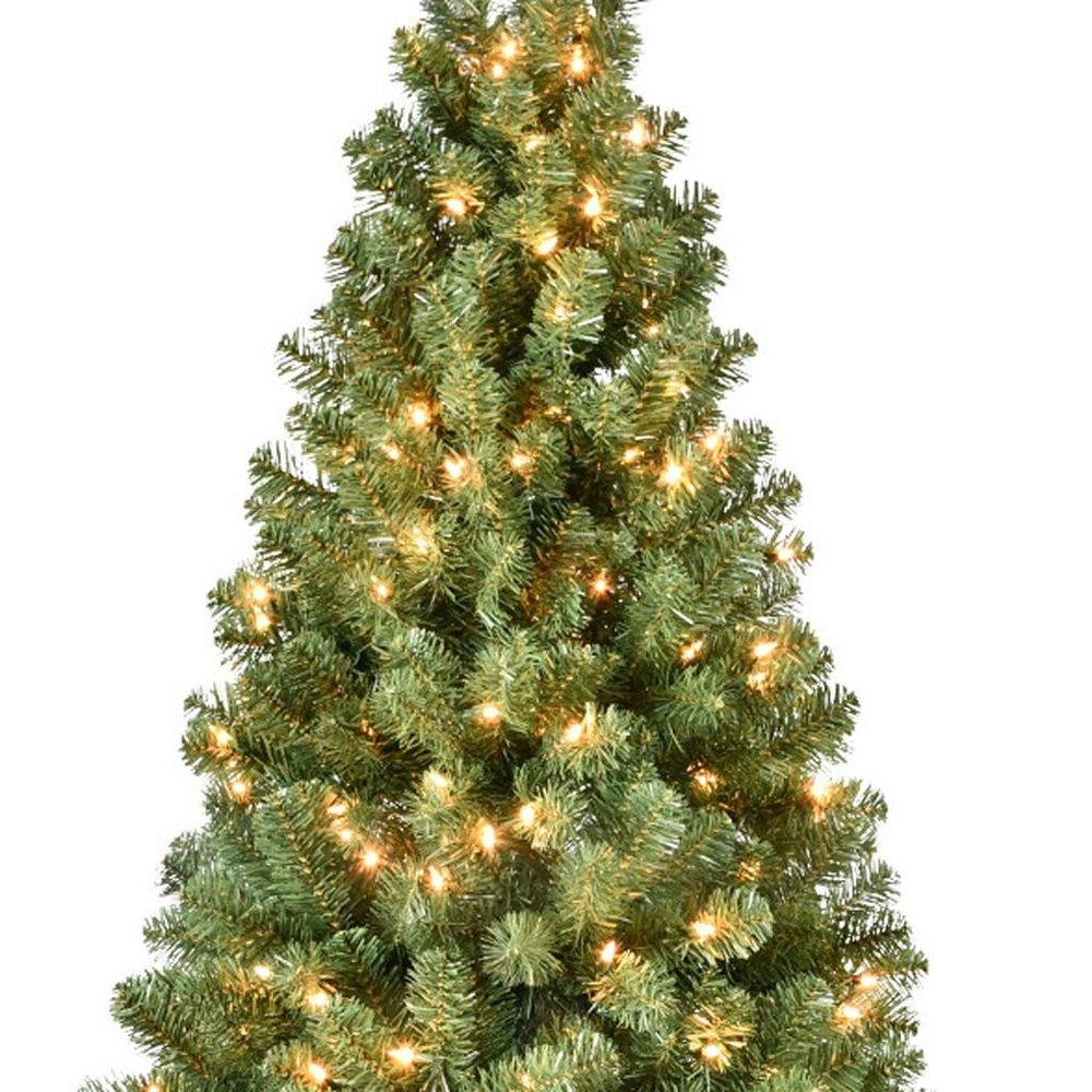 7' Pre Lit Full Spruce Christmas Tree HomeRoots