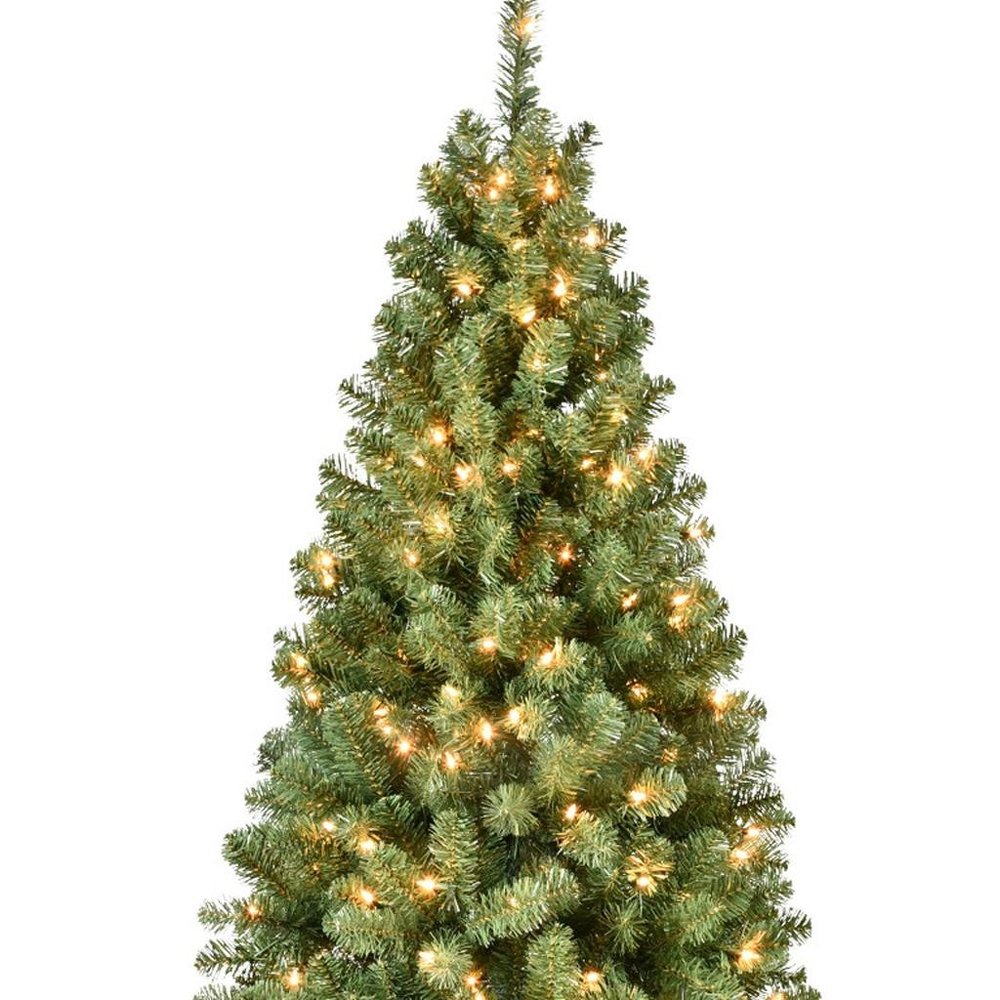 7' Pre Lit Full Spruce Christmas Tree HomeRoots