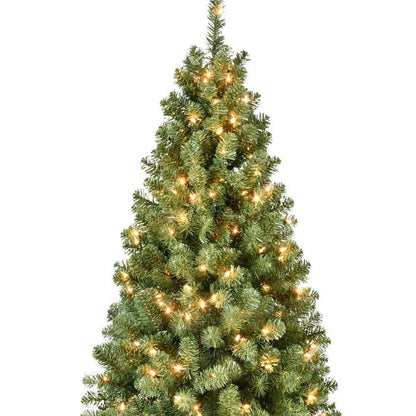 7' Pre Lit Full Spruce Christmas Tree HomeRoots