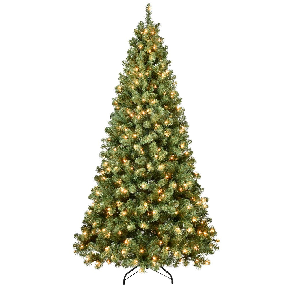 7' Pre Lit Full Spruce Christmas Tree HomeRoots