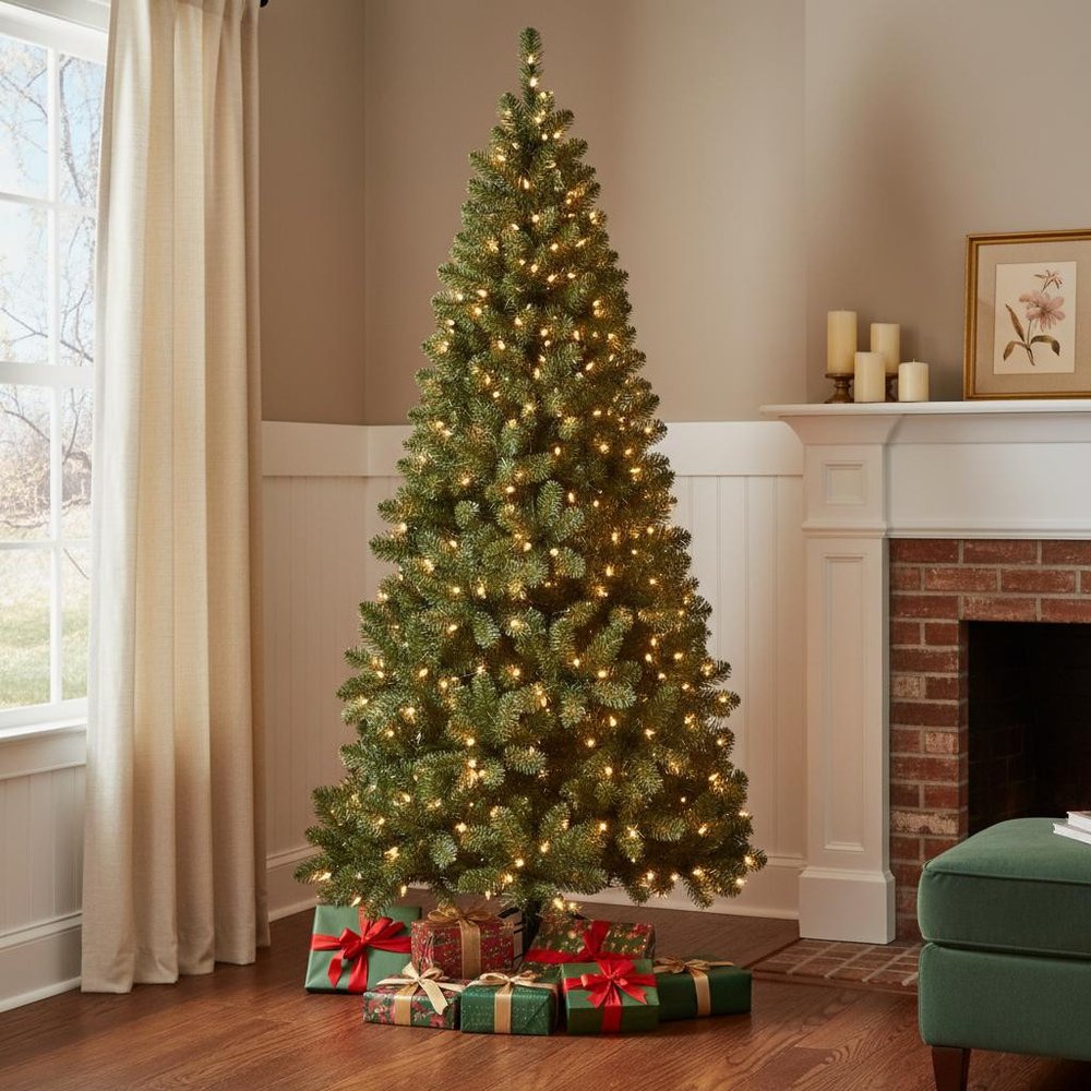 7' Pre Lit Full Spruce Christmas Tree HomeRoots