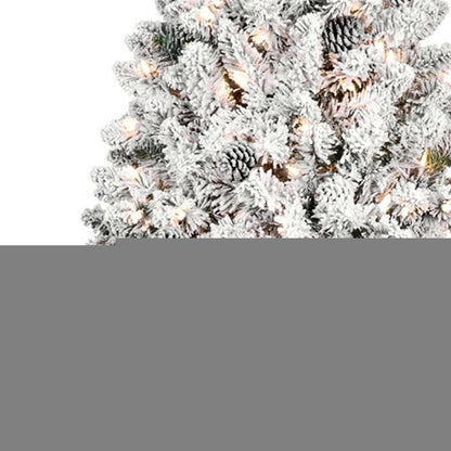 4.5' Pre Lit Full Flocked Spruce Christmas Tree HomeRoots