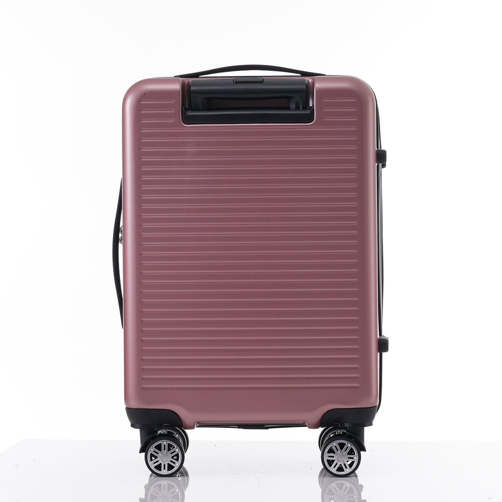 Carry-on Luggage 20 Inch Open Luggage Lightweight Suitcase with Front Pocket and USB Port 1 Portable Carrying Case Rose Gold - FurniFindUSA