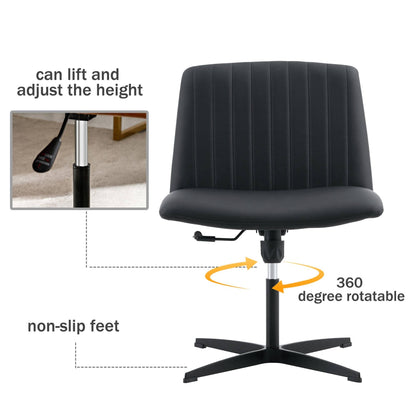 Black High Grade Pu Material. Home Computer Chair Office Chair Adjustable 360 ° Swivel Cushion Chair - FurniFindUSA