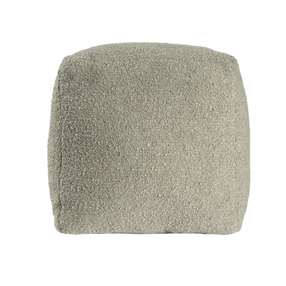 18" Sage Boucle Pouf Ottoman HomeRoots