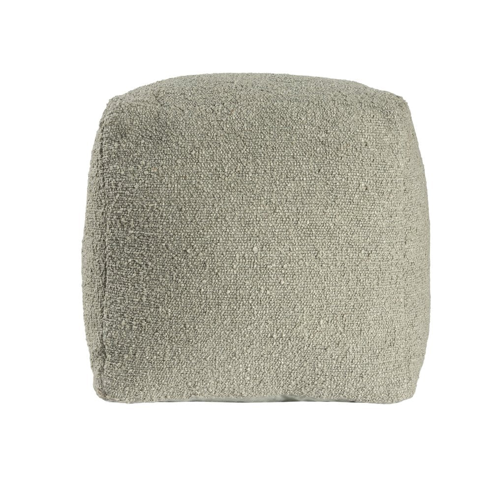 18" Sage Boucle Pouf Ottoman HomeRoots