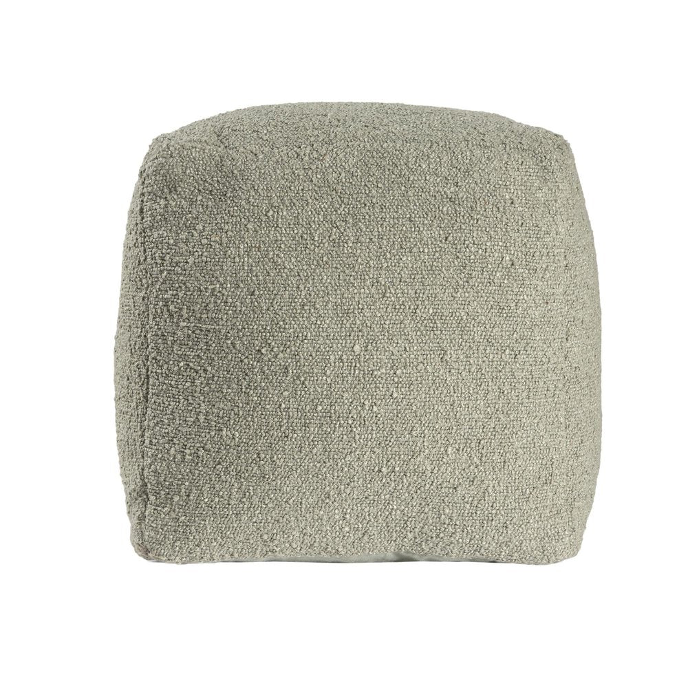 18" Sage Boucle Pouf Ottoman HomeRoots