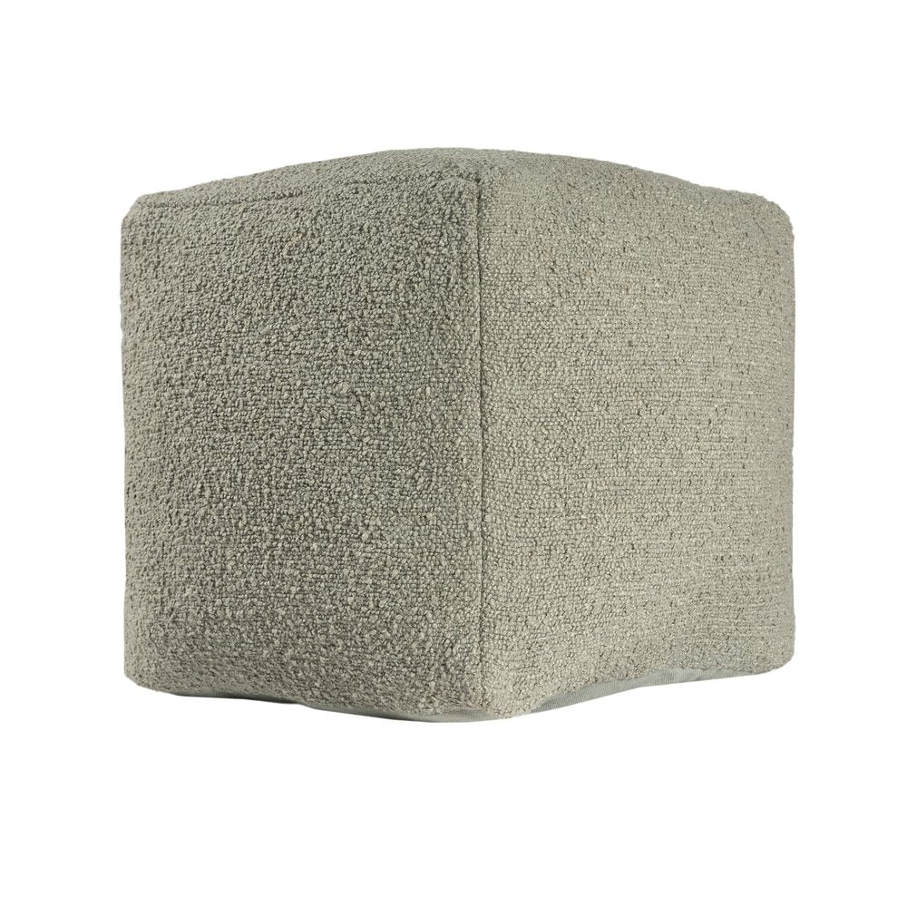 18" Sage Boucle Pouf Ottoman HomeRoots