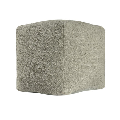 18" Sage Boucle Pouf Ottoman HomeRoots