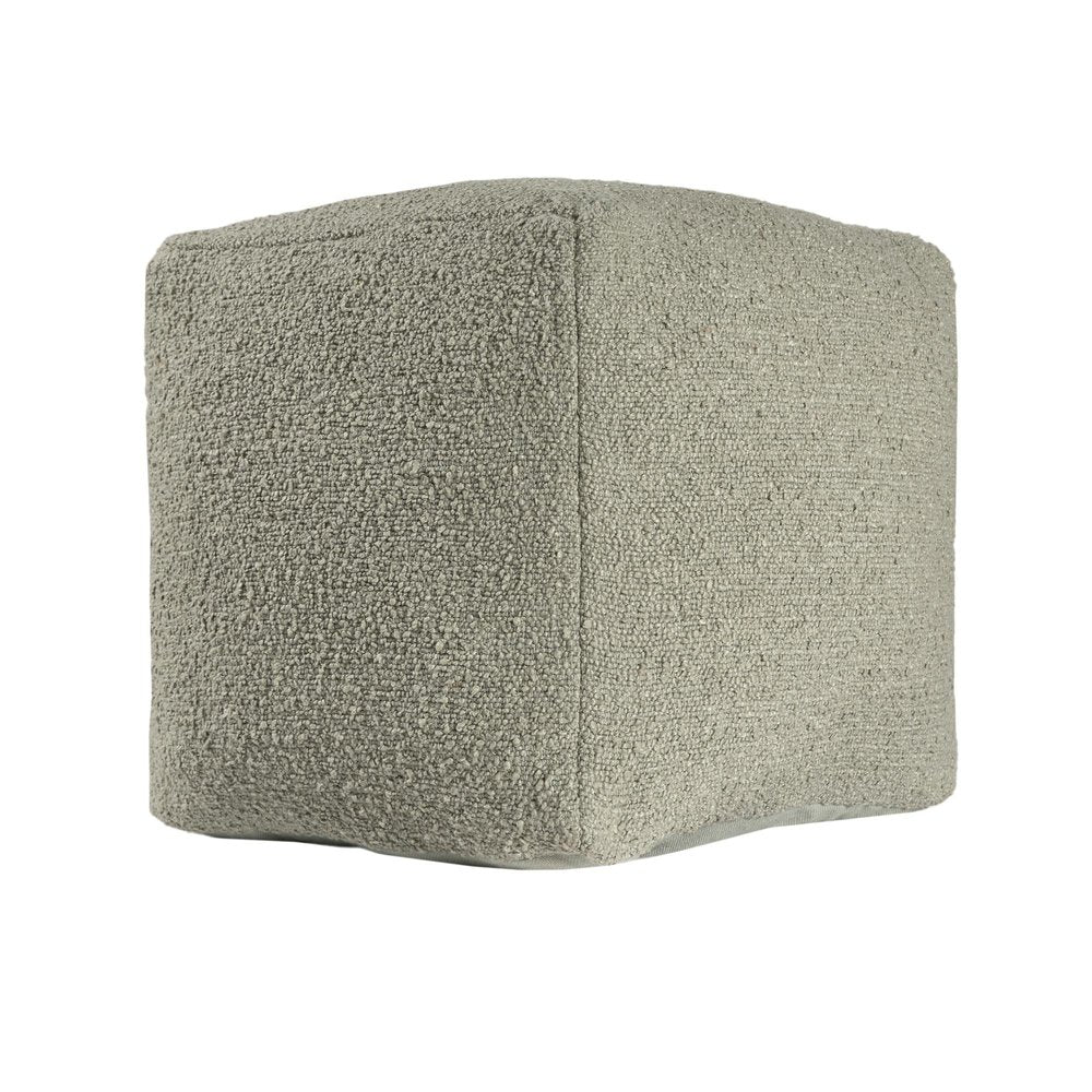 18" Sage Boucle Pouf Ottoman HomeRoots