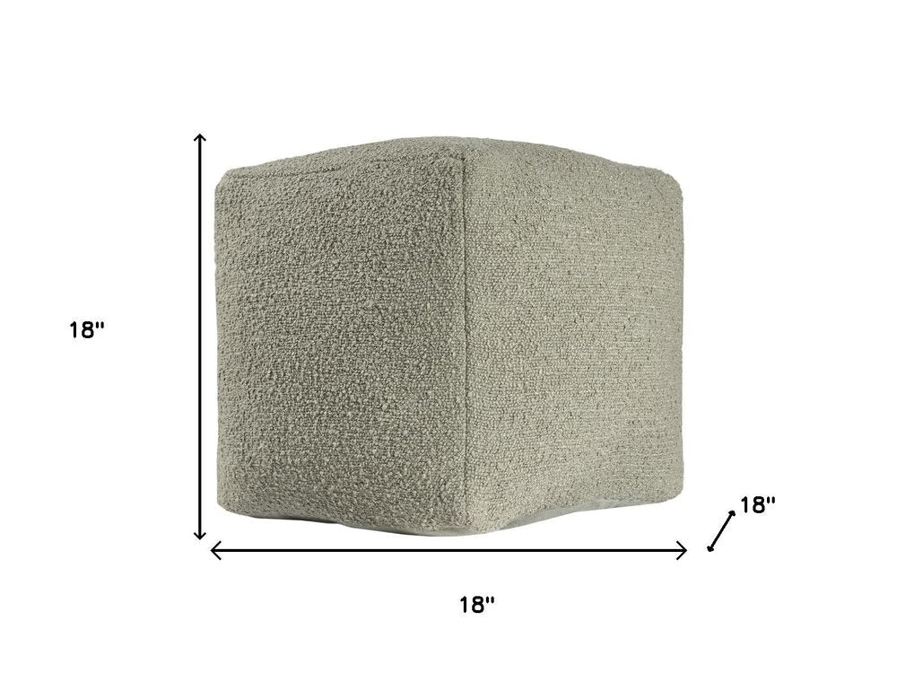 18" Sage Boucle Pouf Ottoman HomeRoots