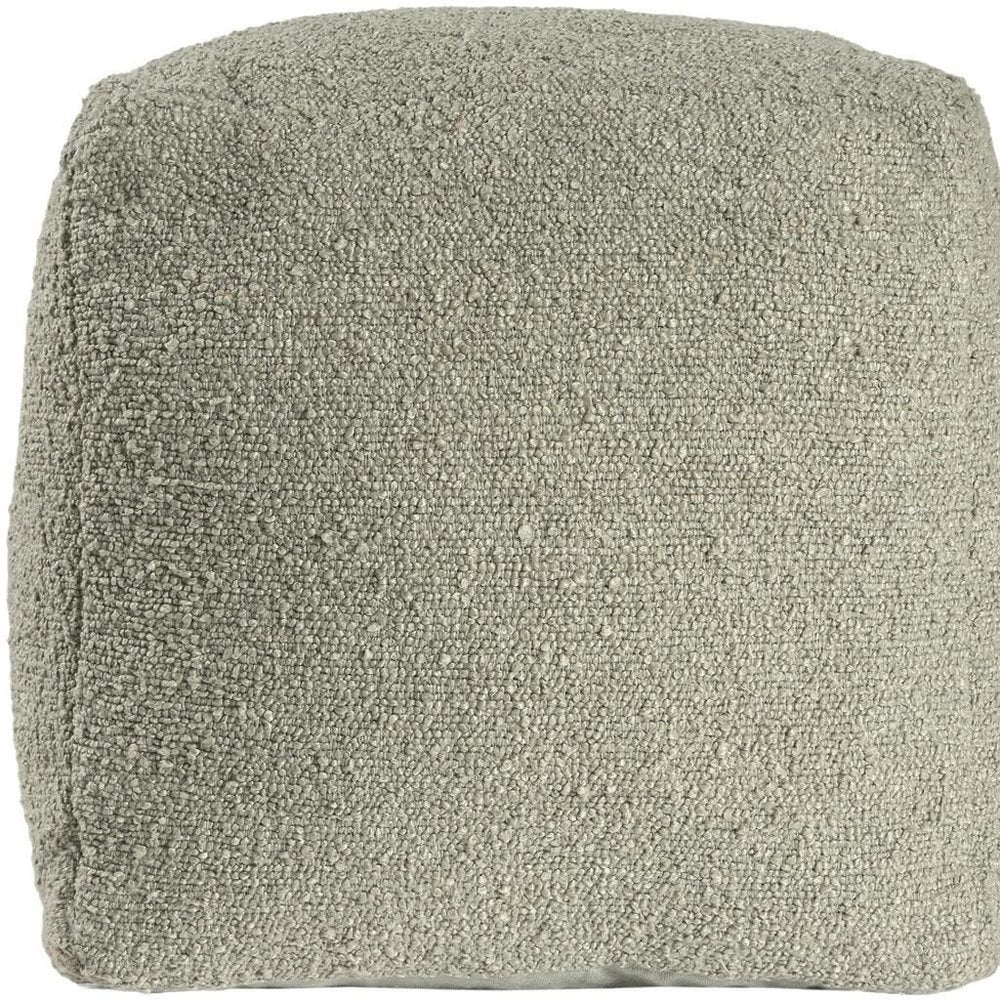 18" Sage Boucle Pouf Ottoman HomeRoots