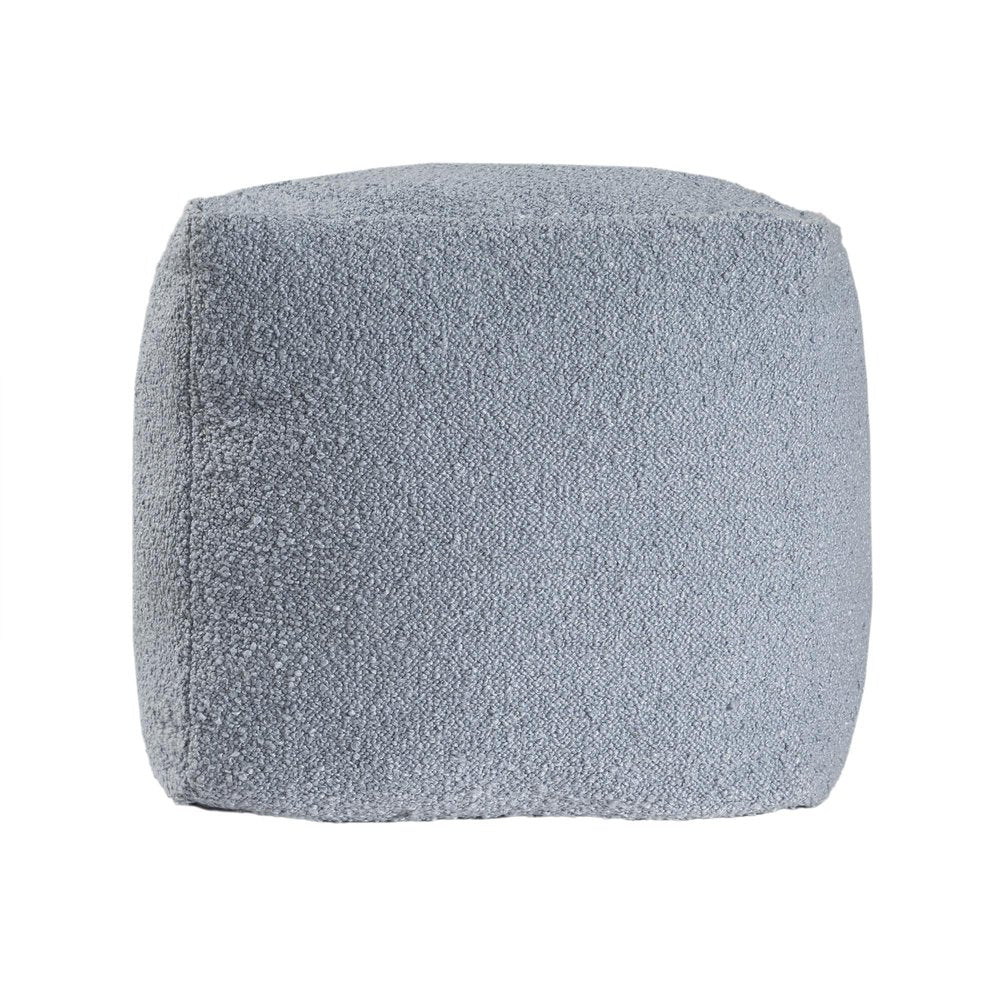 18" Blue Boucle Pouf Ottoman HomeRoots