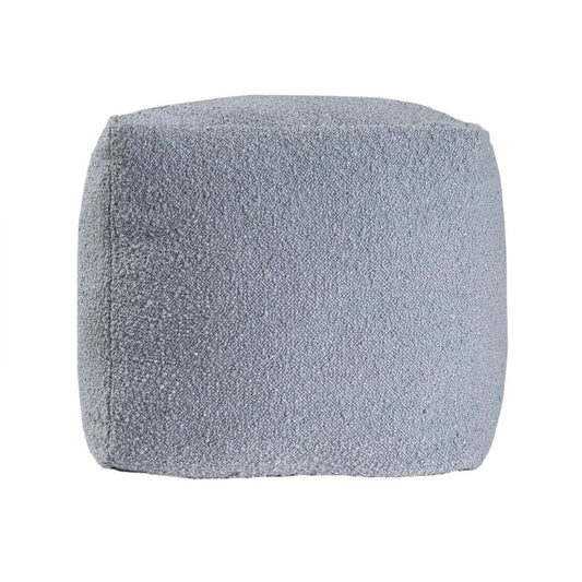 18" Blue Boucle Pouf Ottoman HomeRoots