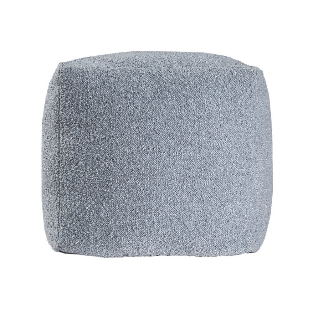 18" Blue Boucle Pouf Ottoman HomeRoots