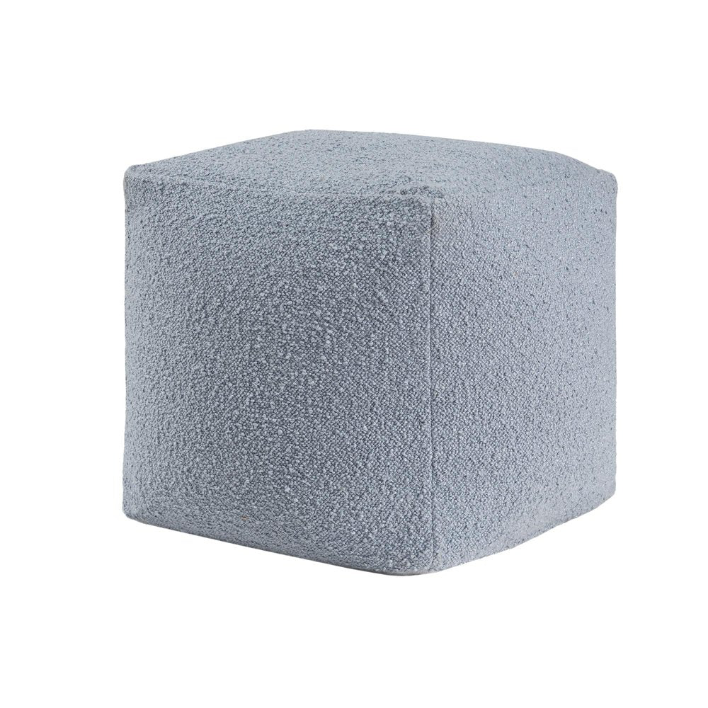 18" Blue Boucle Pouf Ottoman HomeRoots