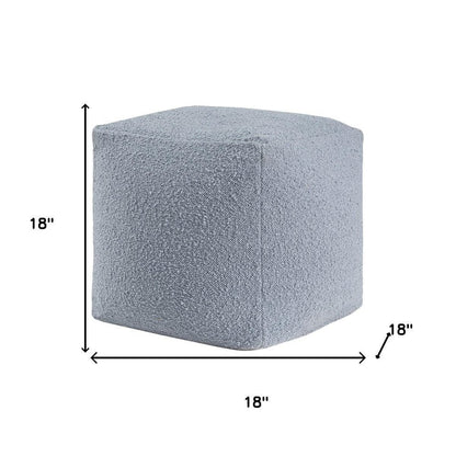 18" Blue Boucle Pouf Ottoman HomeRoots