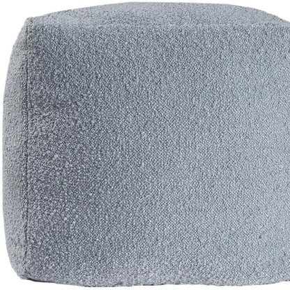 18" Blue Boucle Pouf Ottoman HomeRoots