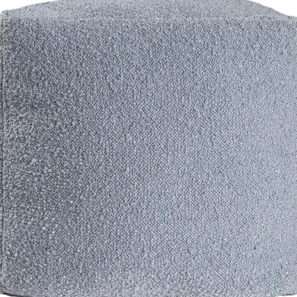 18" Blue Boucle Pouf Ottoman HomeRoots