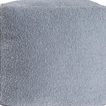 18" Blue Boucle Pouf Ottoman HomeRoots