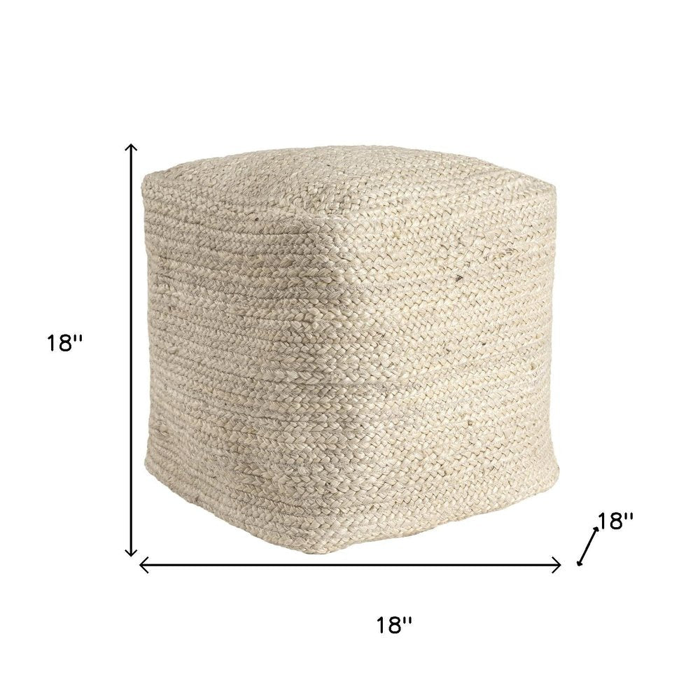 18" Natural Jute Pouf Ottoman HomeRoots