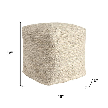 18" Natural Jute Pouf Ottoman HomeRoots