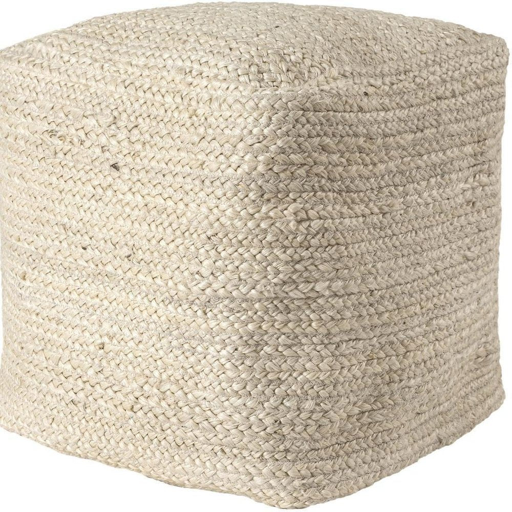 18" Natural Jute Pouf Ottoman HomeRoots