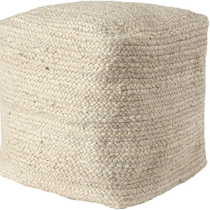 18" Natural Jute Pouf Ottoman HomeRoots