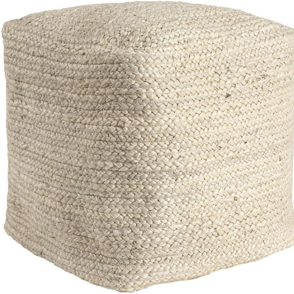 18" Natural Jute Pouf Ottoman HomeRoots
