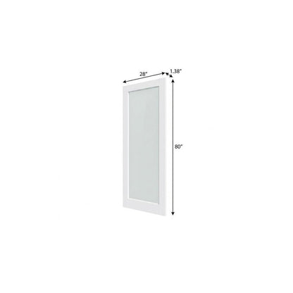 80" X 28" White Wood And Glass Slab Door HomeRoots