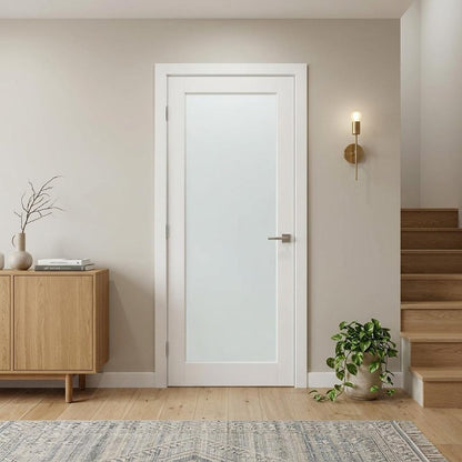 80" X 28" White Wood And Glass Slab Door HomeRoots