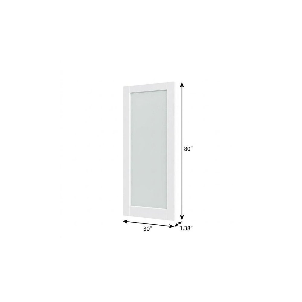 80" X 30" White Wood And Glass Slab Door HomeRoots