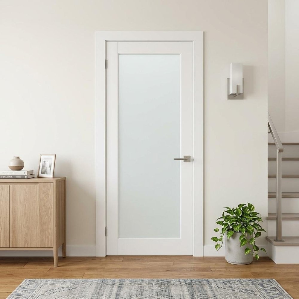 80" X 30" White Wood And Glass Slab Door HomeRoots