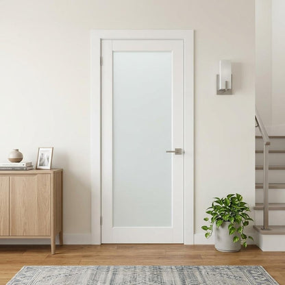 80" X 30" White Wood And Glass Slab Door HomeRoots