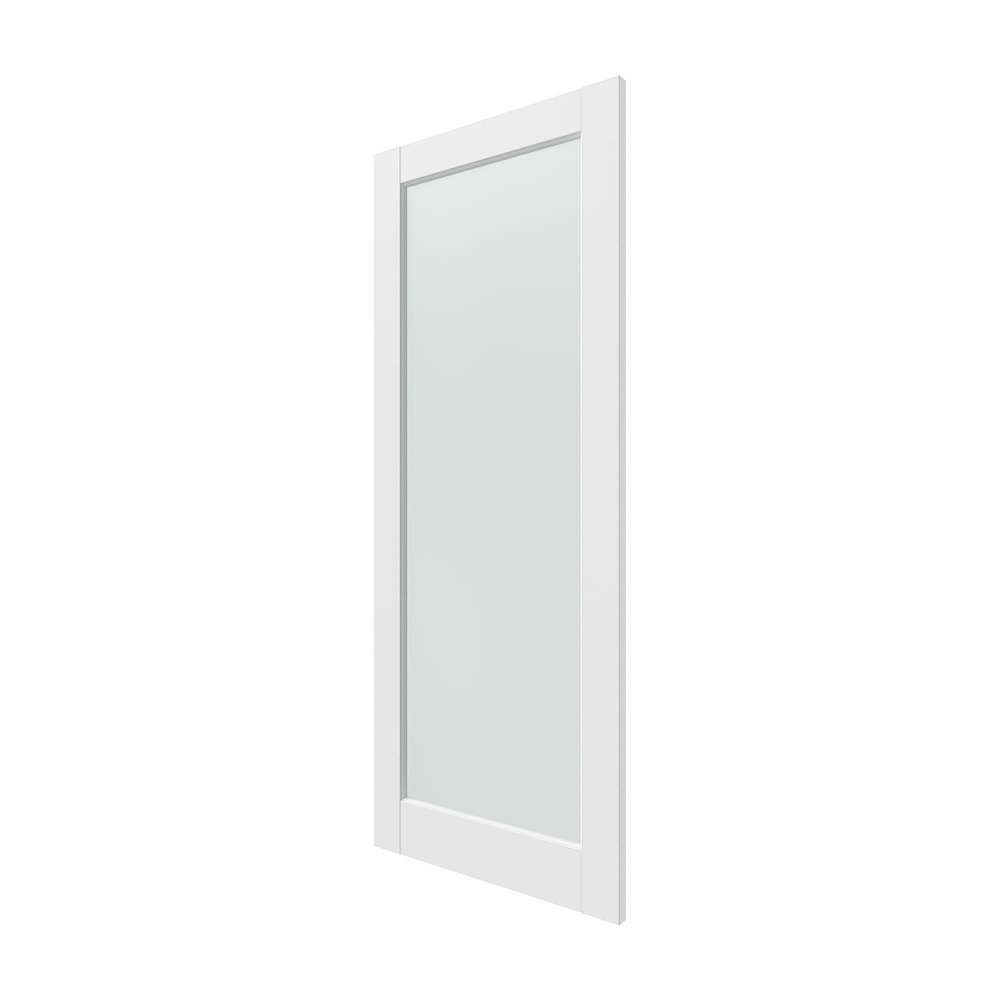 80" X 32" White Wood And Glass Slab Door HomeRoots