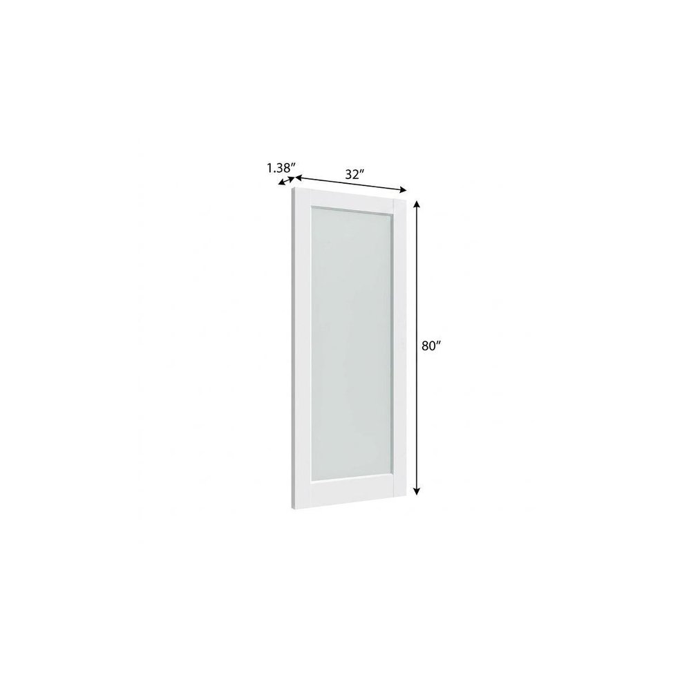 80" X 32" White Wood And Glass Slab Door HomeRoots